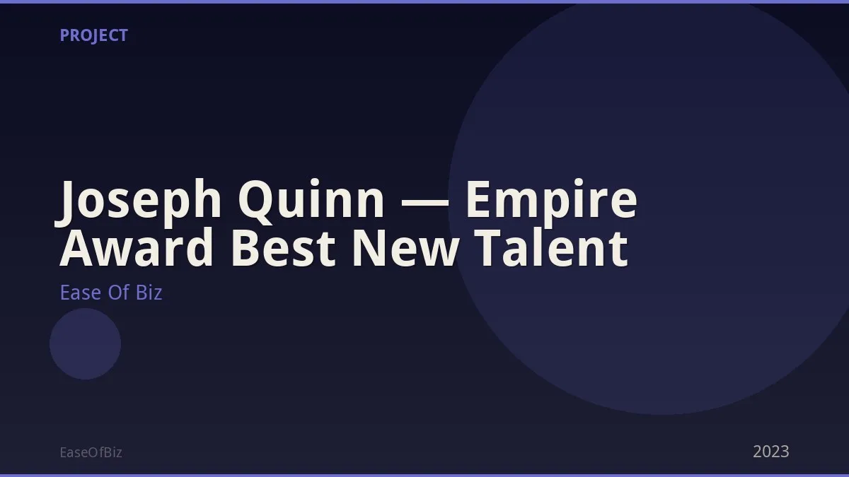Joseph Quinn — Empire Award Best New Talent