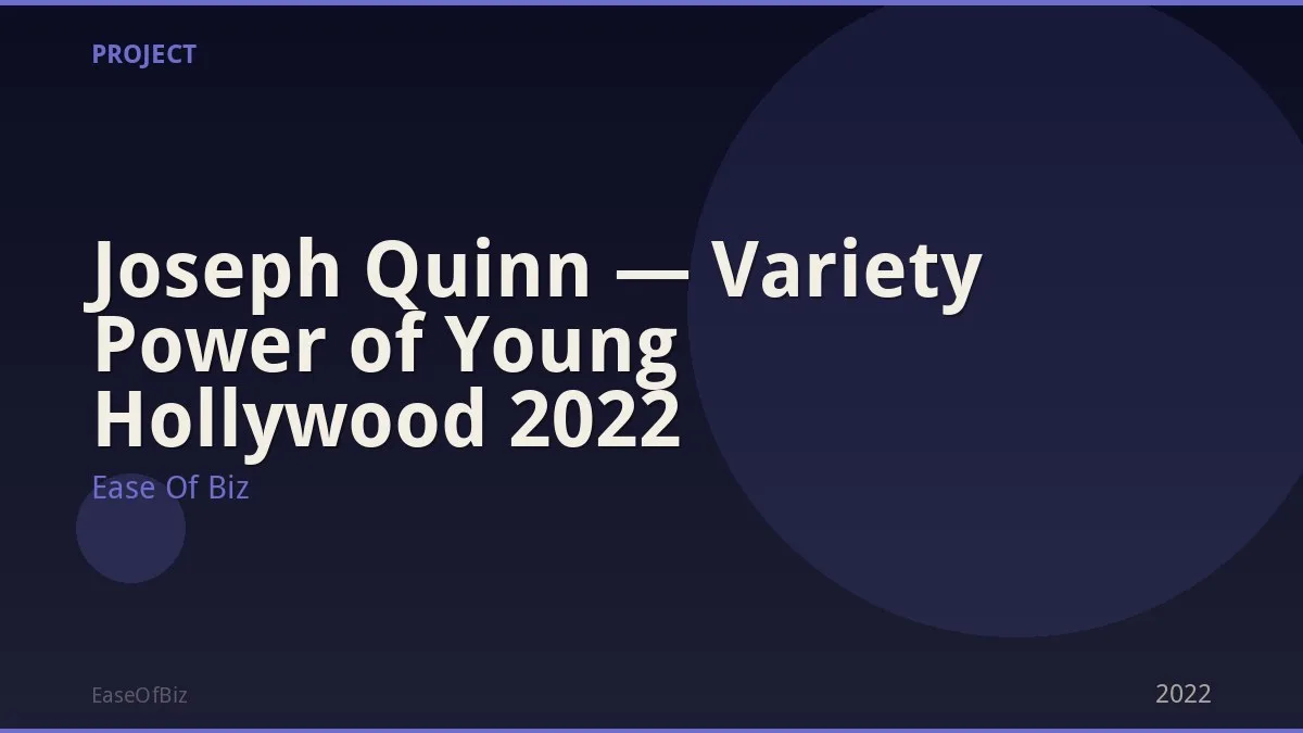 Joseph Quinn — Variety Power of Young Hollywood 2022