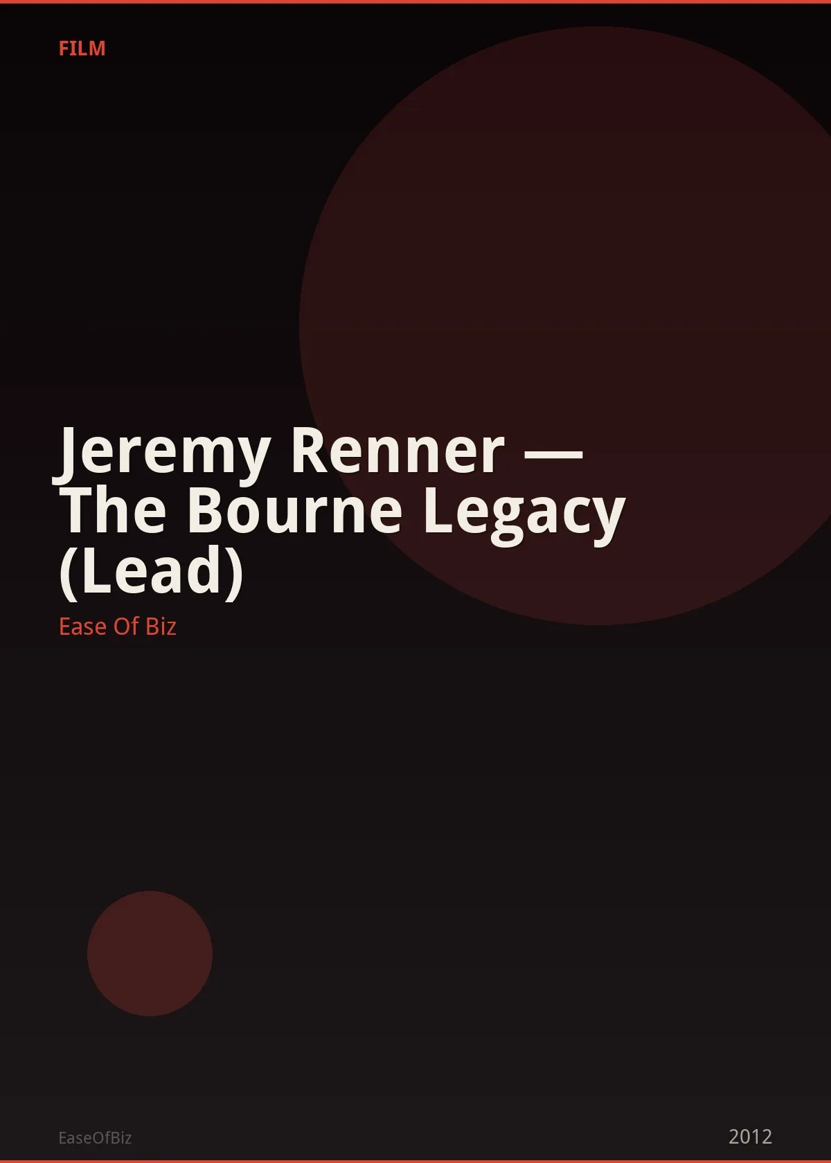 Jeremy Renner — The Bourne Legacy (Lead)