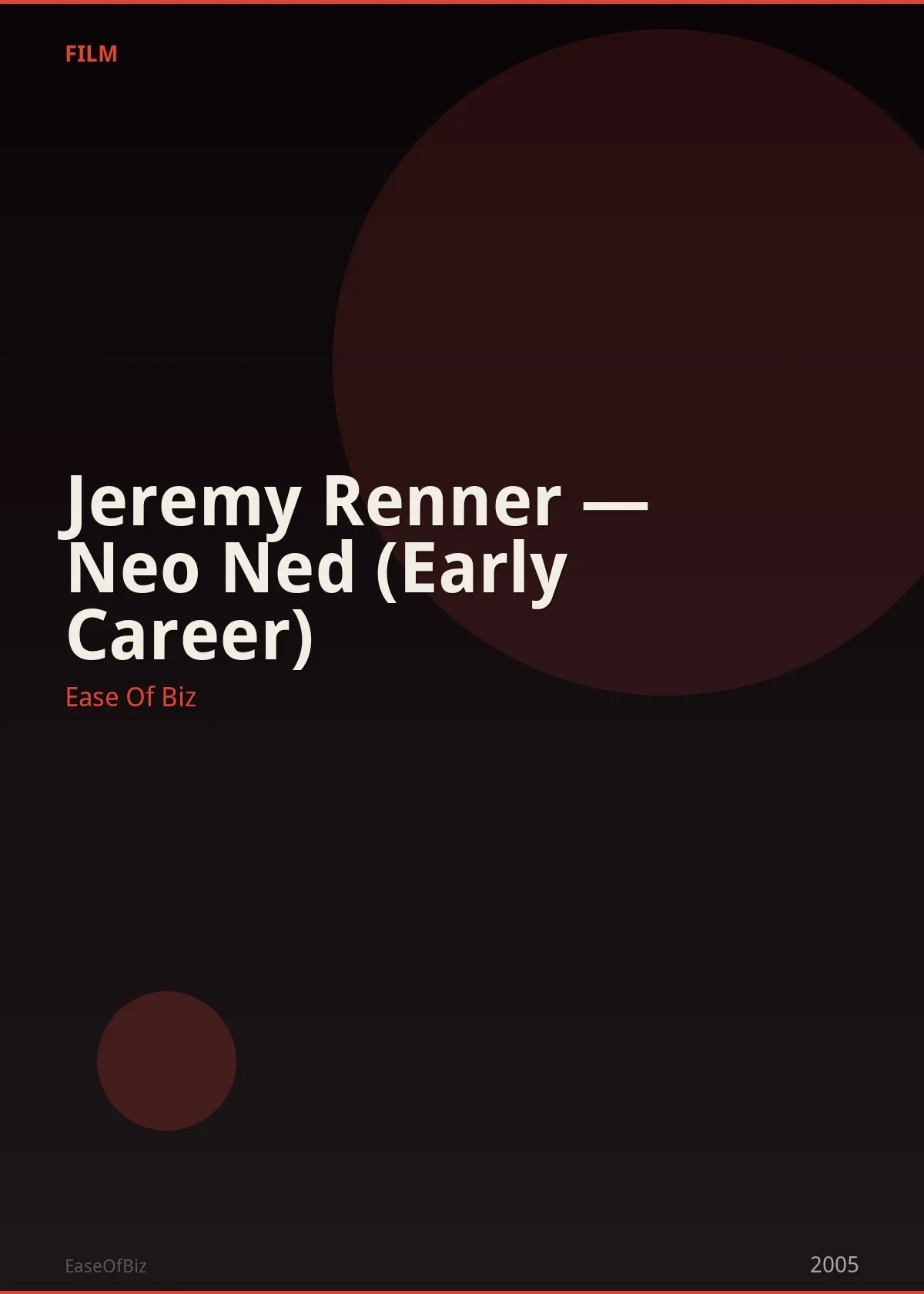 Jeremy Renner — Neo Ned (Early Career)