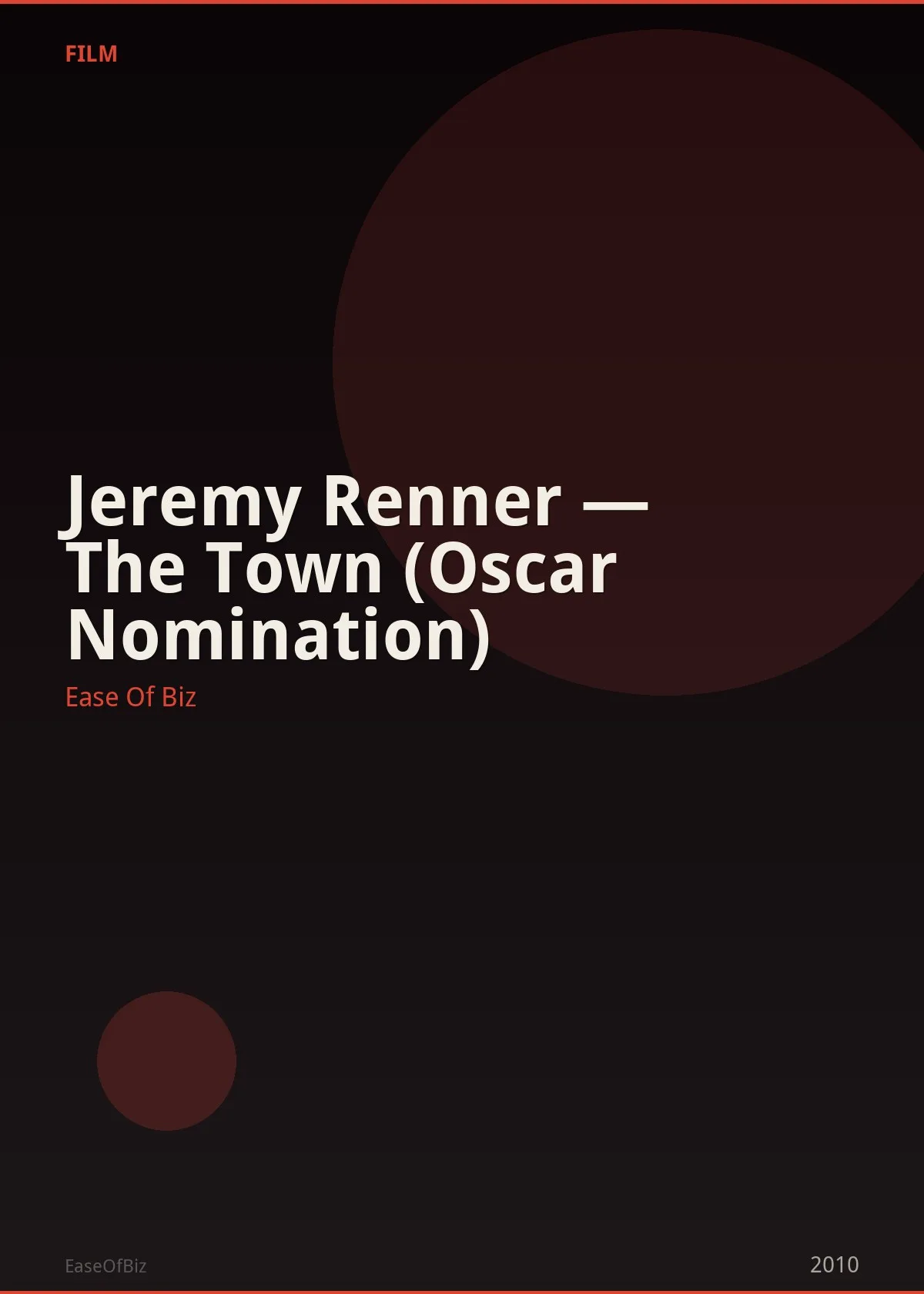 Jeremy Renner — The Town (Oscar Nomination)