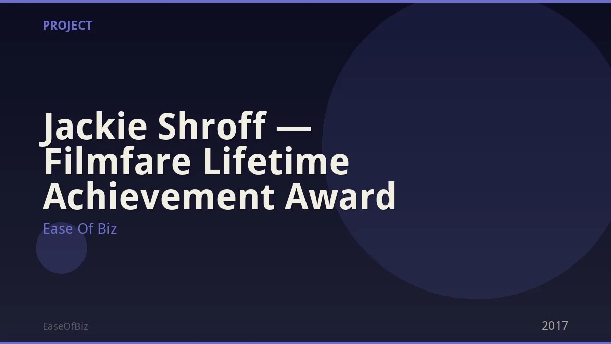 Jackie Shroff — Filmfare Lifetime Achievement Award