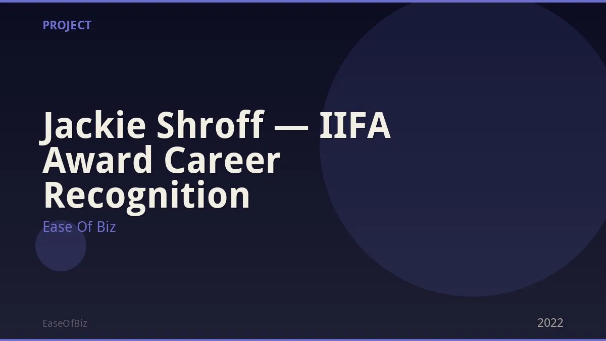 Jackie Shroff — IIFA Award Career Recognition