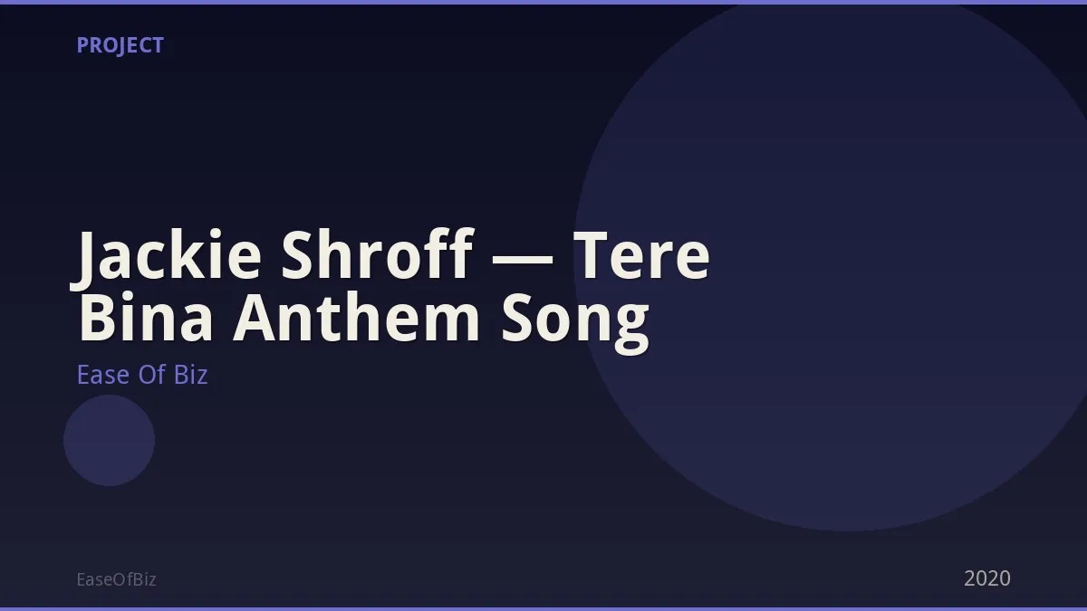 Jackie Shroff — Tere Bina Anthem Song