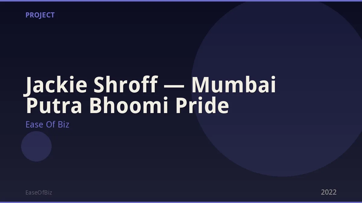 Jackie Shroff — Mumbai Putra Bhoomi Pride