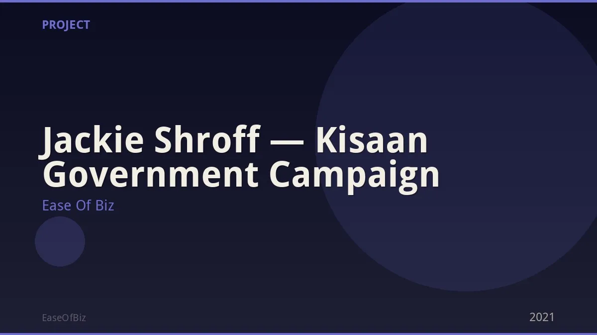 Jackie Shroff — Kisaan Government Campaign