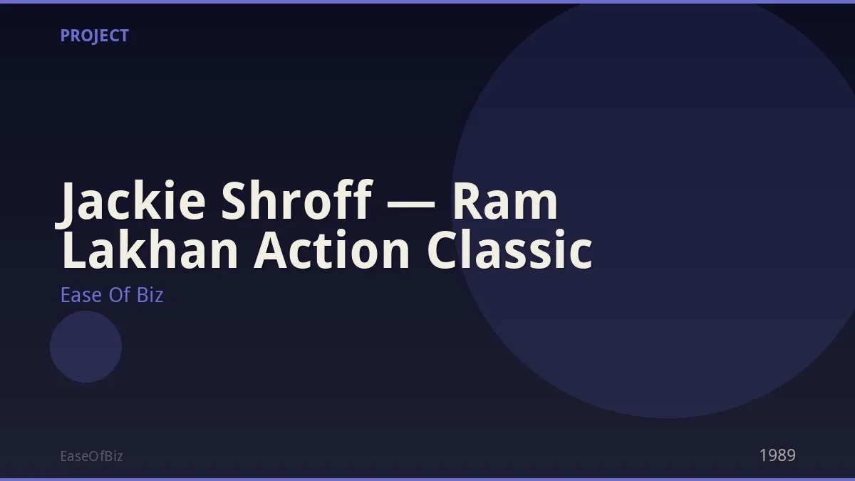 Jackie Shroff — Ram Lakhan Action Classic