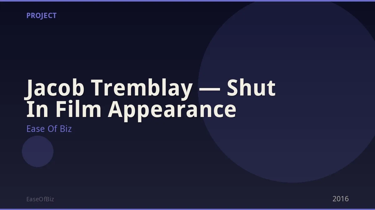 Jacob Tremblay — Shut In Film Appearance