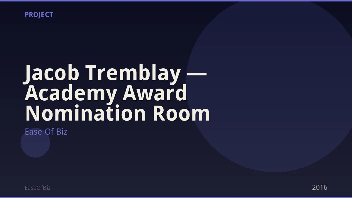 Jacob Tremblay — Academy Award Nomination Room