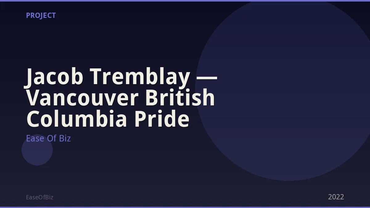 Jacob Tremblay — Vancouver British Columbia Pride
