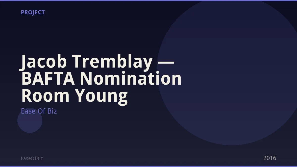 Jacob Tremblay — BAFTA Nomination Room Young