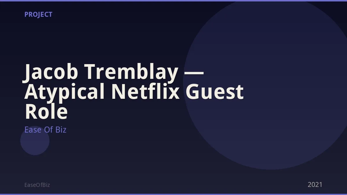 Jacob Tremblay — Atypical Netflix Guest Role