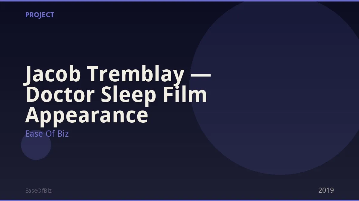 Jacob Tremblay — Doctor Sleep Film Appearance