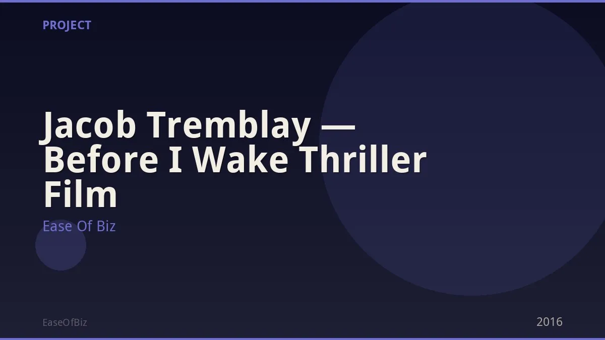 Jacob Tremblay — Before I Wake Thriller Film
