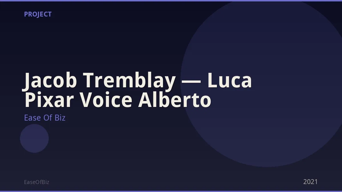 Jacob Tremblay — Luca Pixar Voice Alberto
