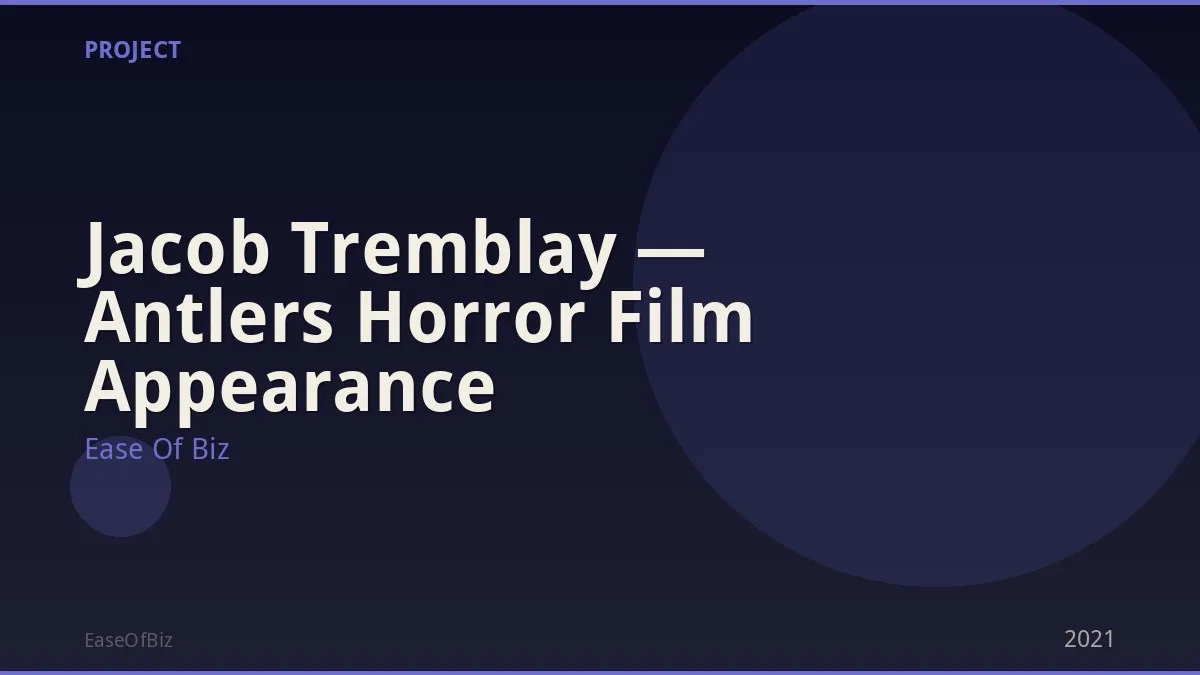 Jacob Tremblay — Antlers Horror Film Appearance