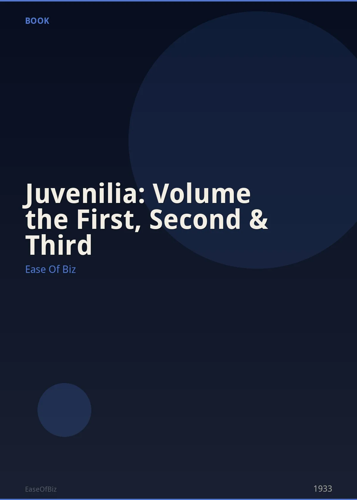 Juvenilia: Volume the First, Second & Third