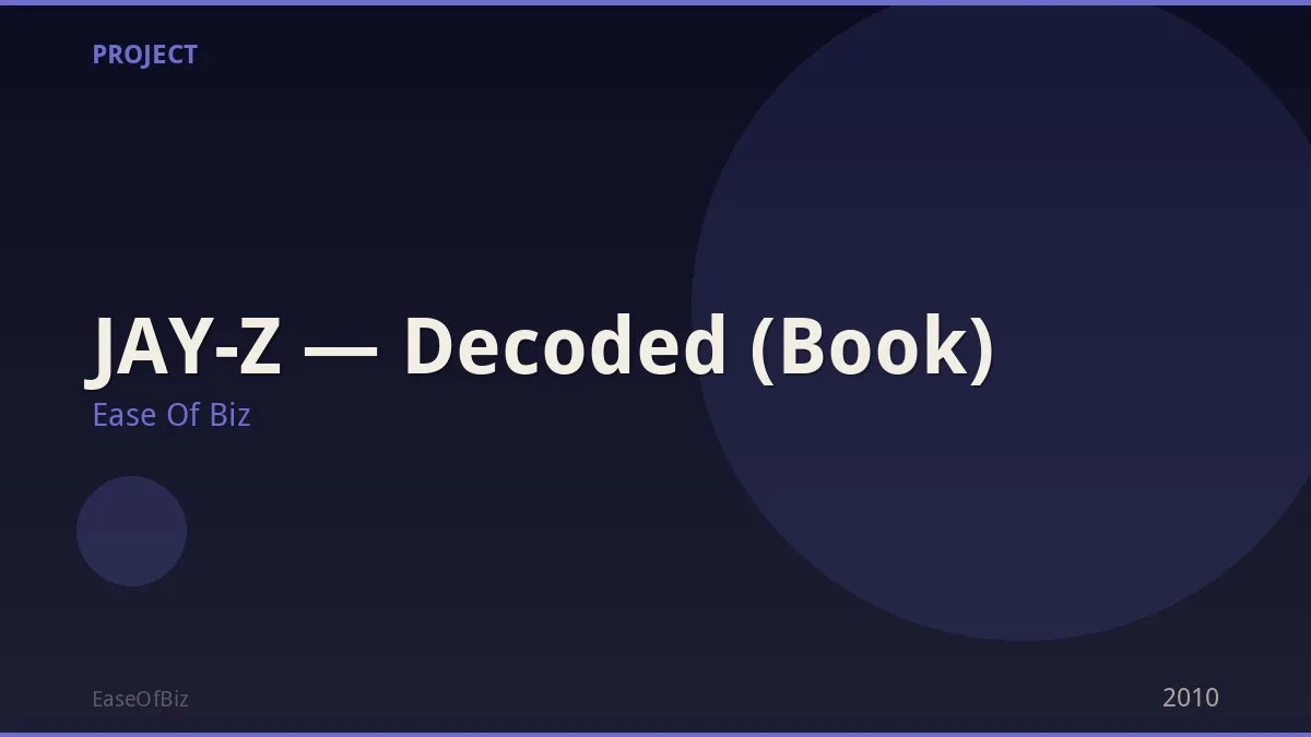 JAY-Z — Decoded (Book)