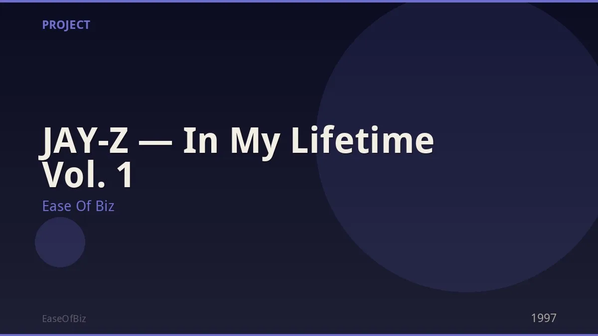 JAY-Z — In My Lifetime Vol. 1