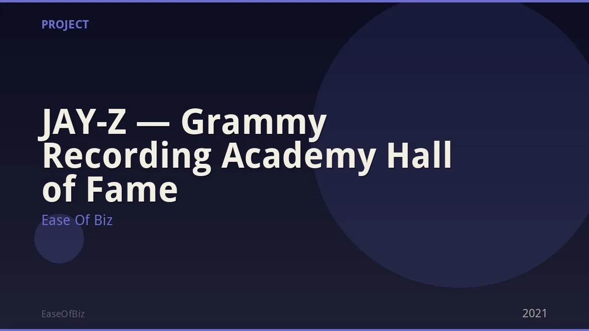 JAY-Z — Grammy Recording Academy Hall of Fame