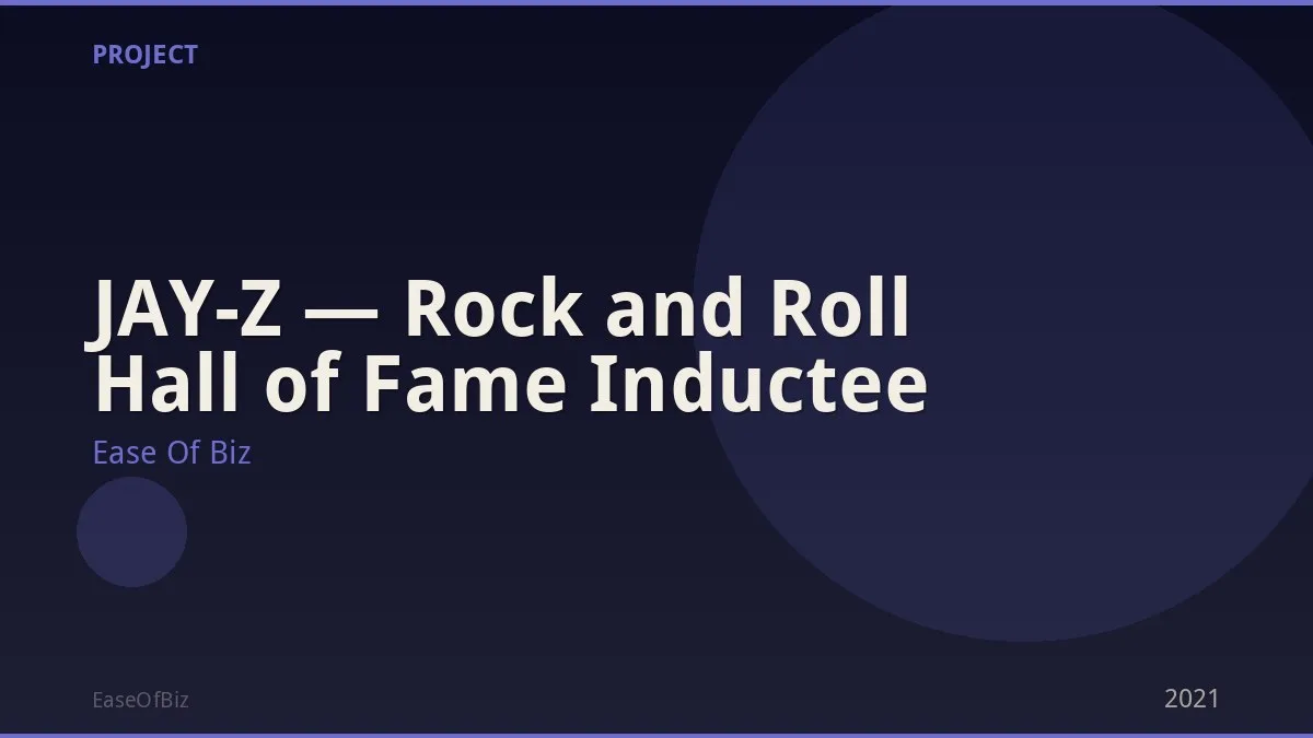 JAY-Z — Rock and Roll Hall of Fame Inductee