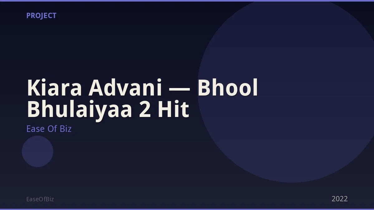 Kiara Advani — Bhool Bhulaiyaa 2 Hit