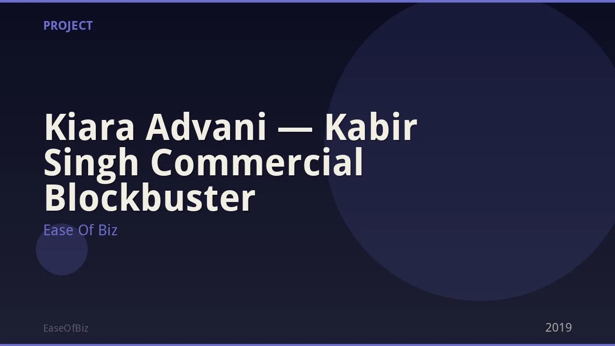 Kiara Advani — Kabir Singh Commercial Blockbuster