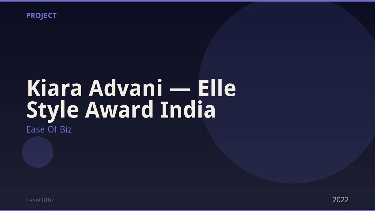 Kiara Advani — Elle Style Award India