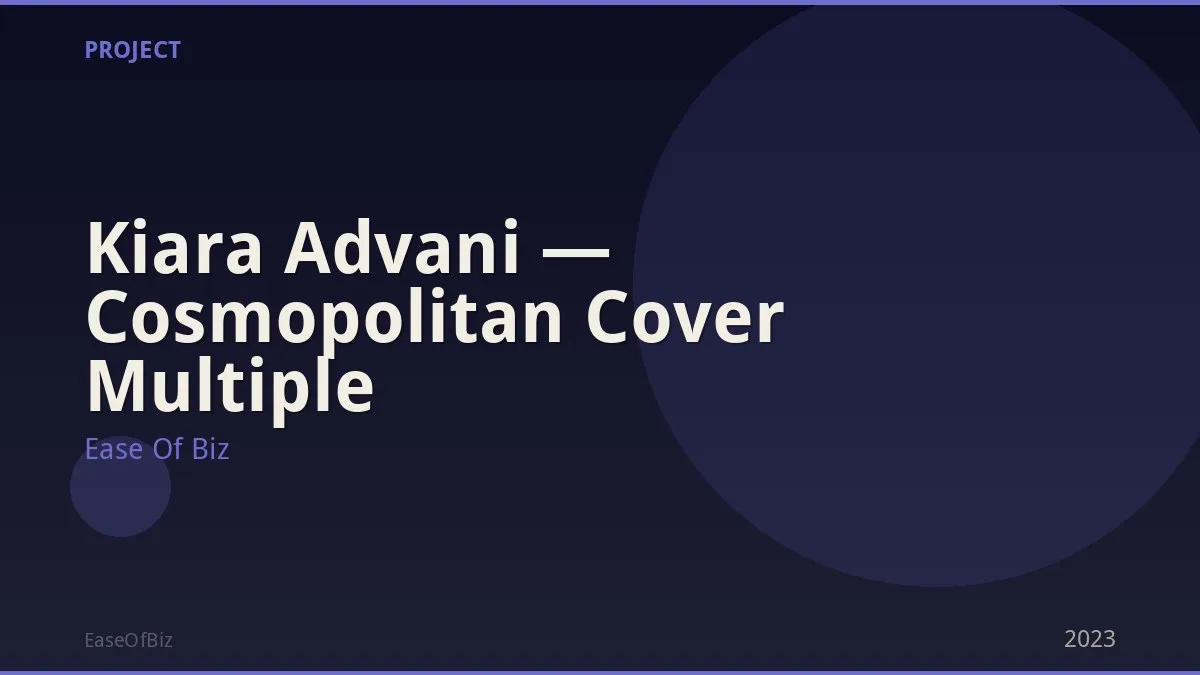 Kiara Advani — Cosmopolitan Cover Multiple