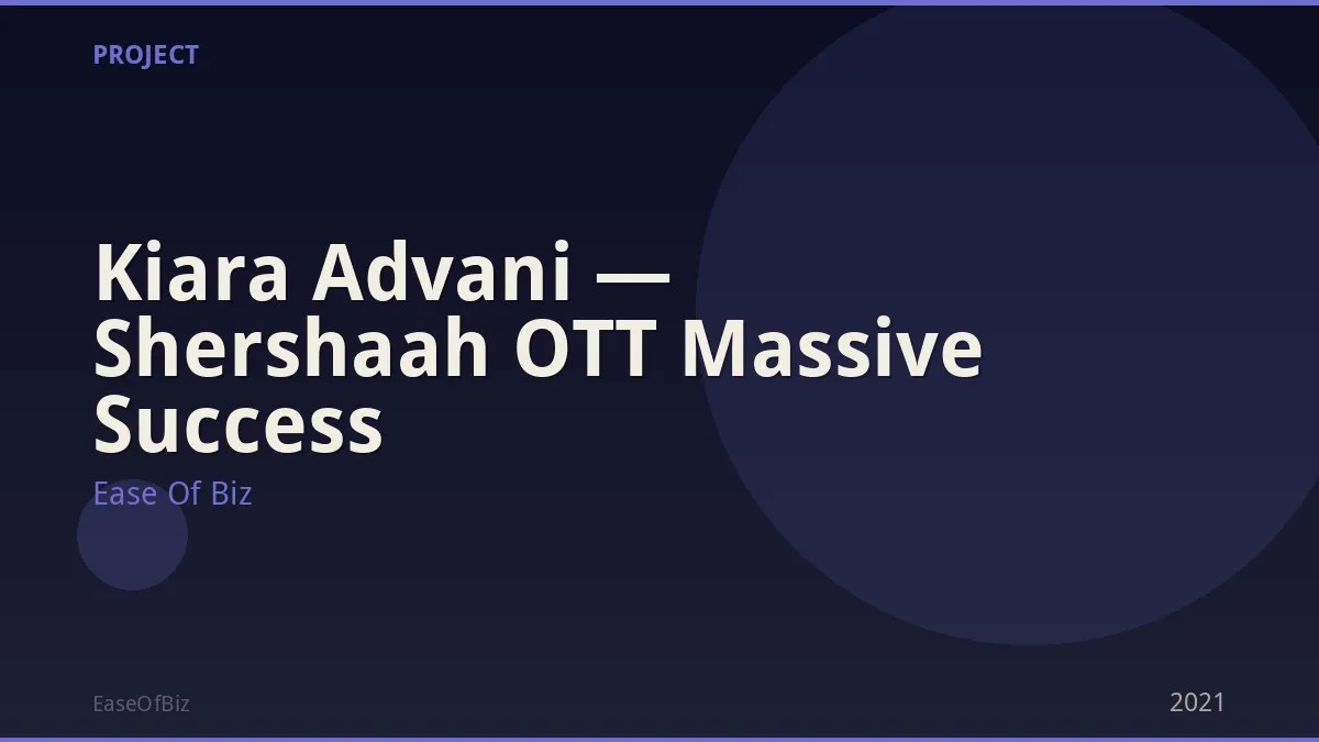 Kiara Advani — Shershaah OTT Massive Success