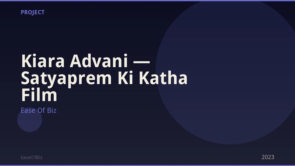 Kiara Advani — Satyaprem Ki Katha Film