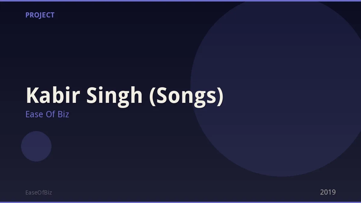 Kabir Singh (Songs)