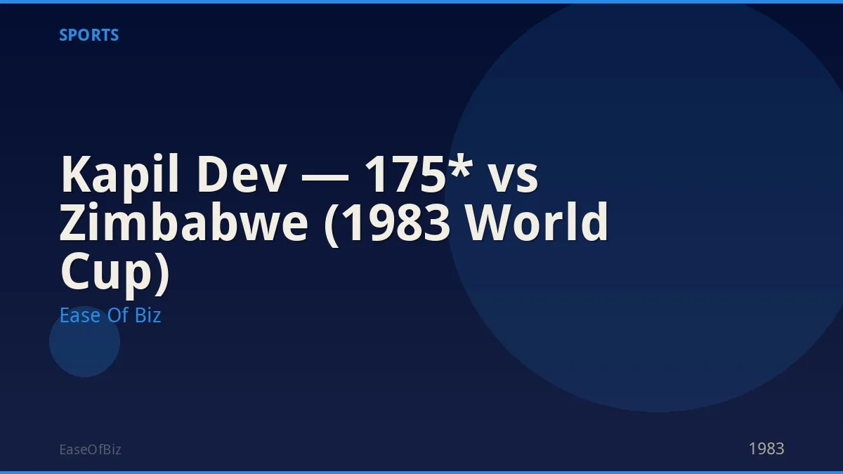 Kapil Dev — 175* vs Zimbabwe (1983 World Cup)