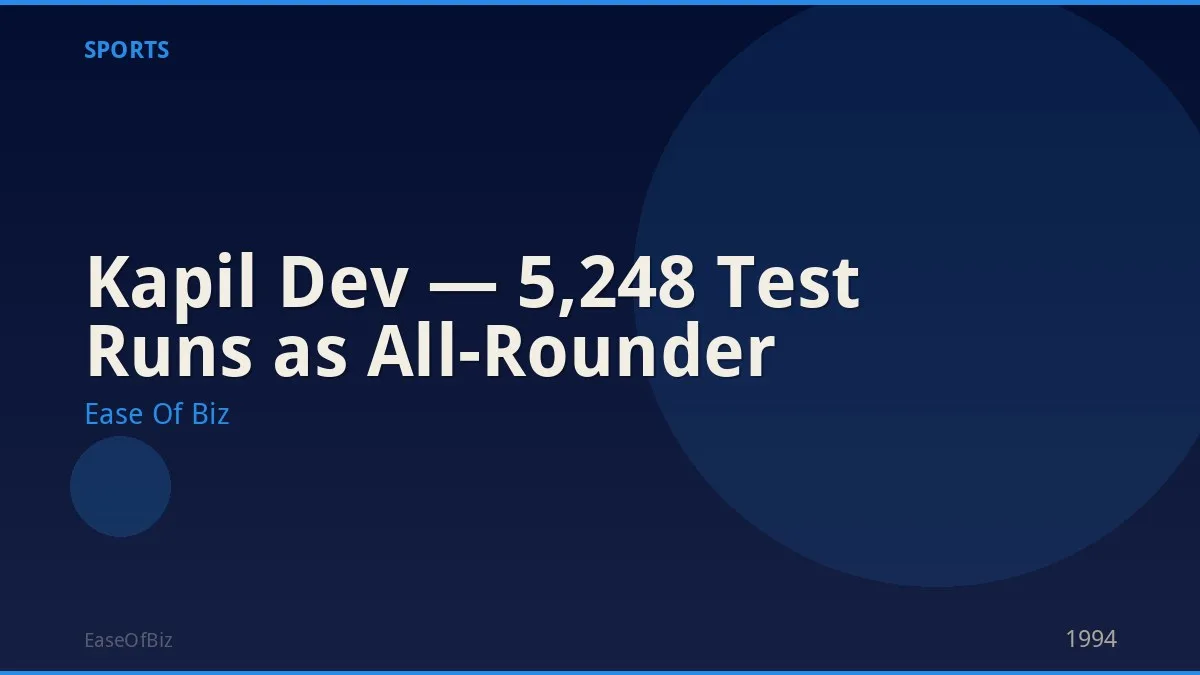 Kapil Dev — 5,248 Test Runs as All-Rounder