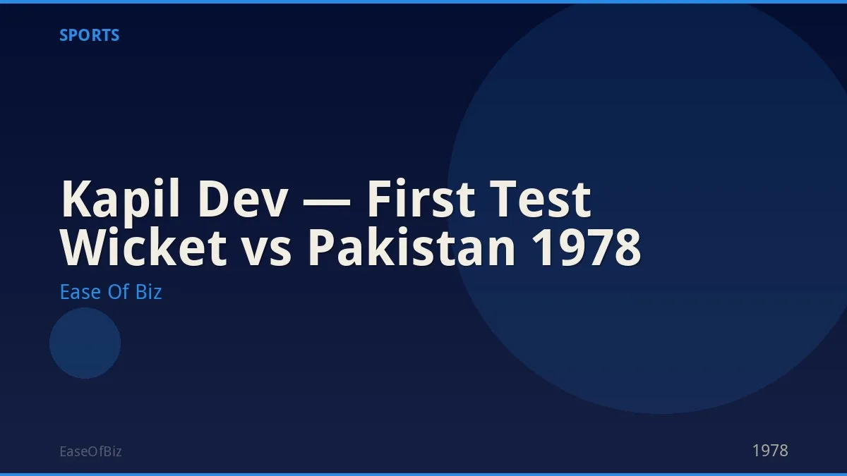 Kapil Dev — First Test Wicket vs Pakistan 1978