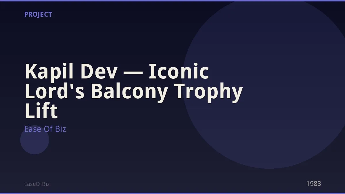 Kapil Dev — Iconic Lord's Balcony Trophy Lift