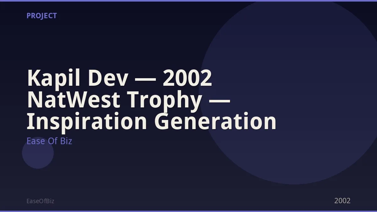 Kapil Dev — 2002 NatWest Trophy — Inspiration Generation