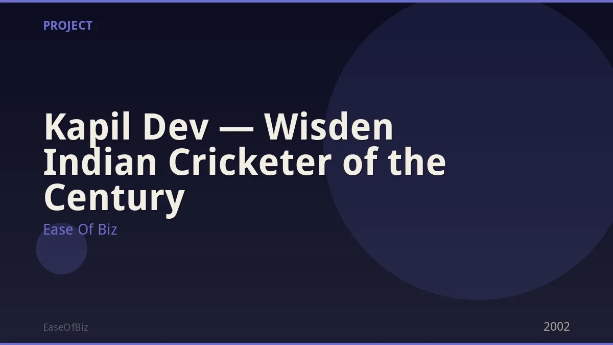 Kapil Dev — Wisden Indian Cricketer of the Century
