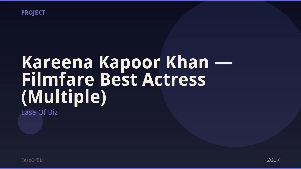 Kareena Kapoor Khan — Filmfare Best Actress (Multiple)