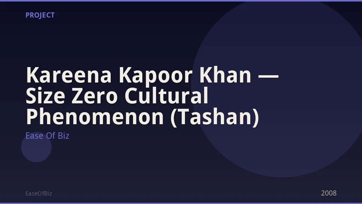 Kareena Kapoor Khan — Size Zero Cultural Phenomenon (Tashan)