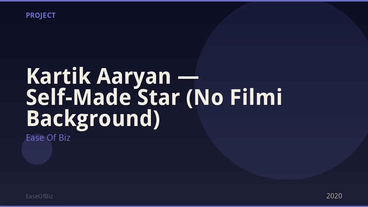 Kartik Aaryan — Self-Made Star (No Filmi Background)