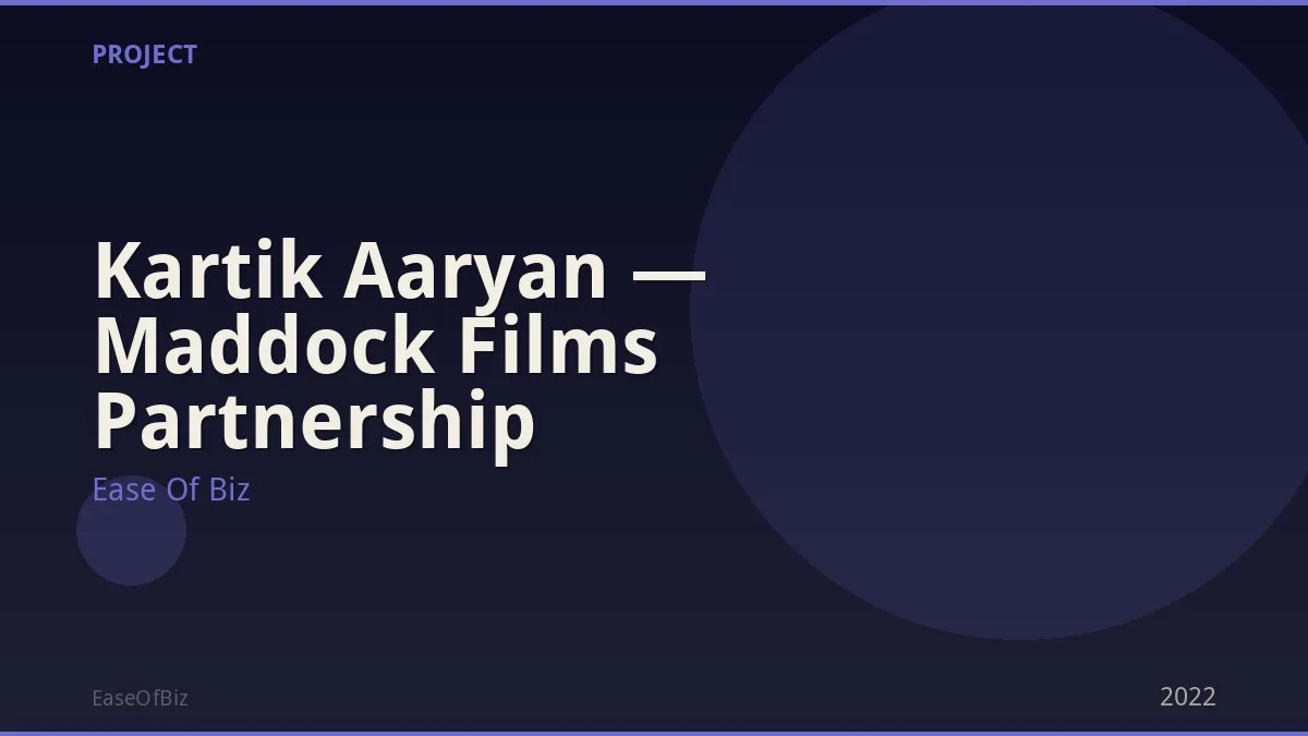 Kartik Aaryan — Maddock Films Partnership