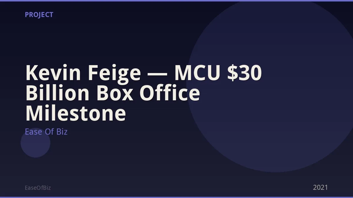 Kevin Feige — MCU $30 Billion Box Office Milestone