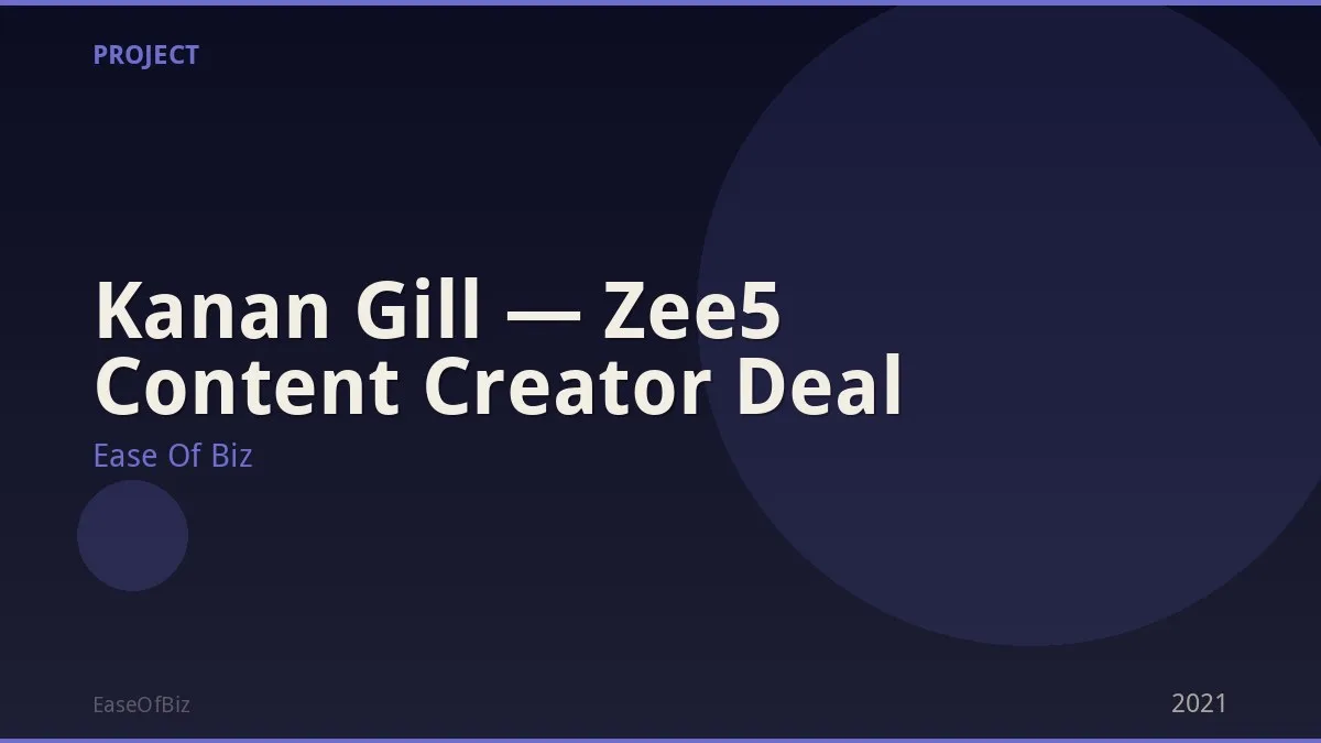 Kanan Gill — Zee5 Content Creator Deal