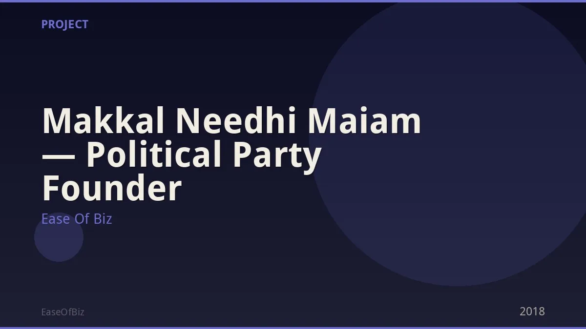Makkal Needhi Maiam — Political Party Founder