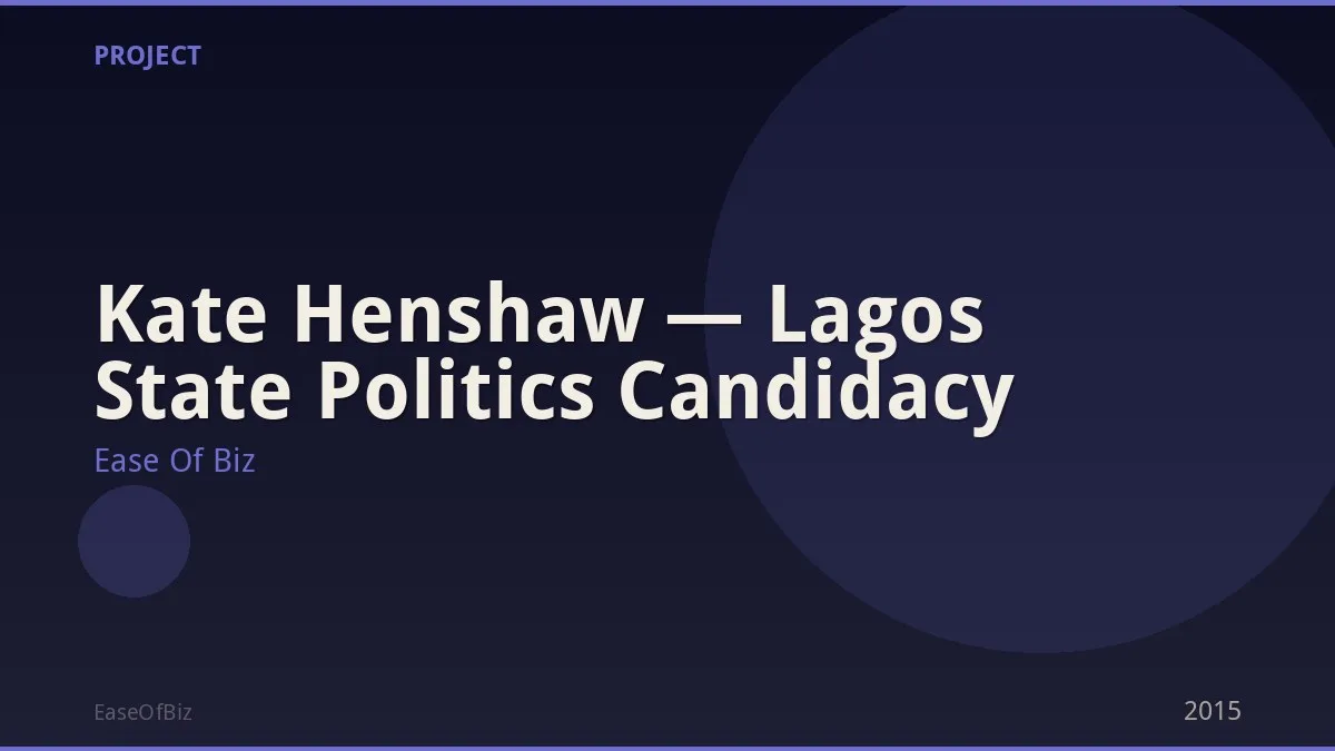 Kate Henshaw — Lagos State Politics Candidacy