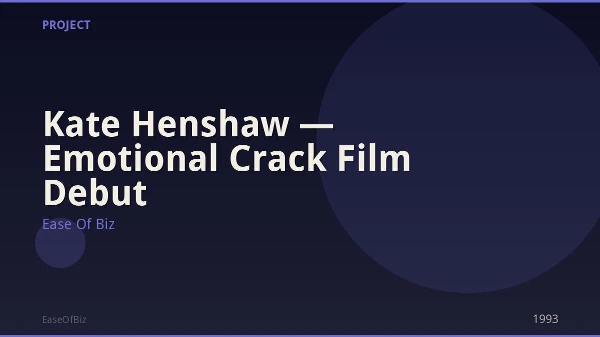 Kate Henshaw — Emotional Crack Film Debut