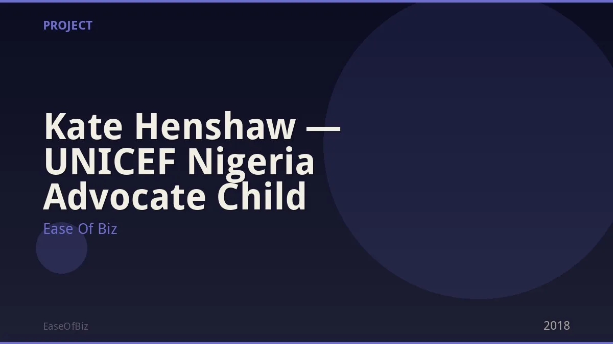 Kate Henshaw — UNICEF Nigeria Advocate Child