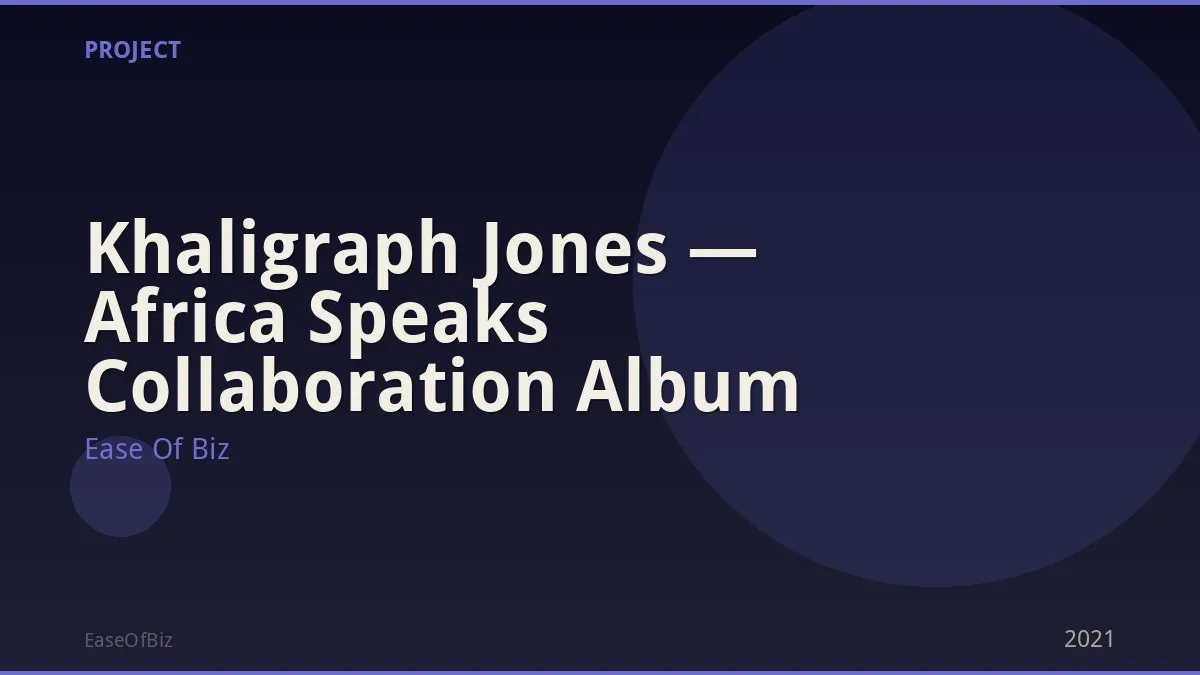 Khaligraph Jones — Africa Speaks Collaboration Album