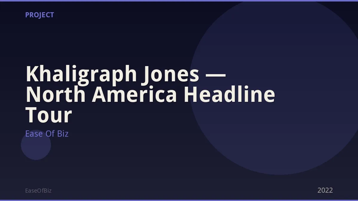 Khaligraph Jones — North America Headline Tour